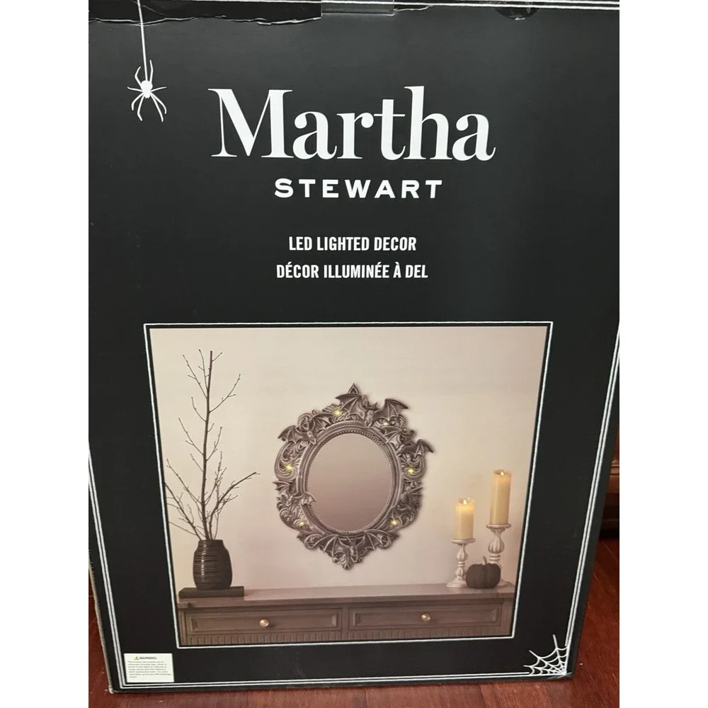 Brand New VIRAL Martha Stewart Halloween LIGHT UP Bat Mirror gothic